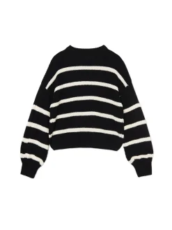 Cropp Swetry*Czarno-biały sweter z szerokim rękawem czarny