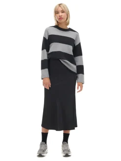 Cropp Swetry*Czarno-szary sweter w paski czarny