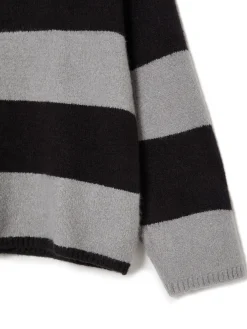 Cropp Swetry*Czarno-szary sweter w paski czarny