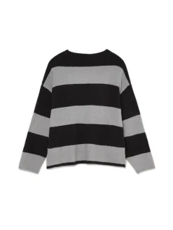 Cropp Swetry*Czarno-szary sweter w paski czarny