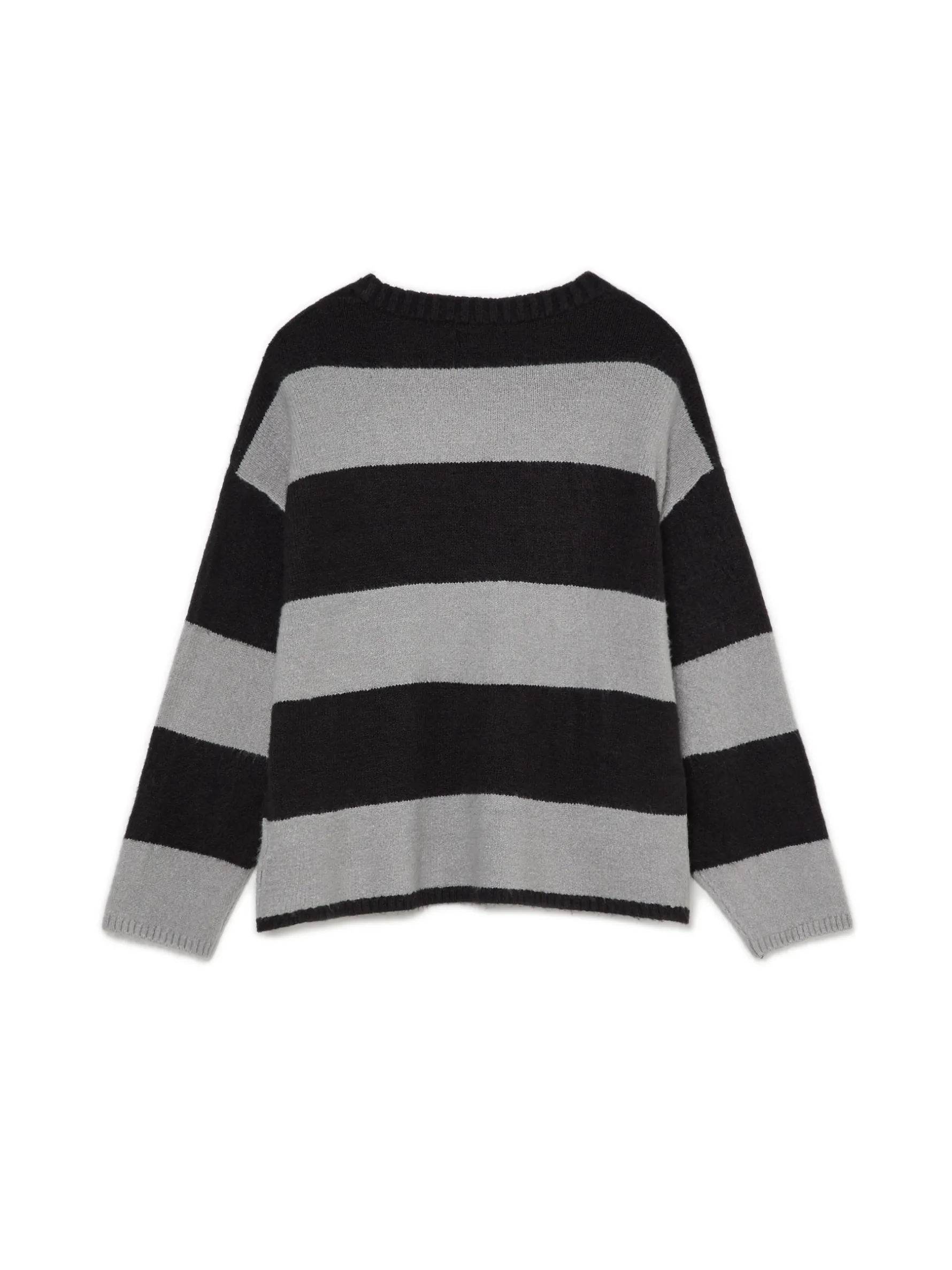Cropp Swetry*Czarno-szary sweter w paski czarny