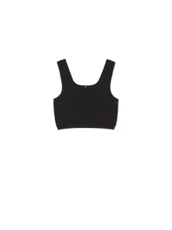 Cropp Koszulki, Topy*crop top na ramiączkach czarny