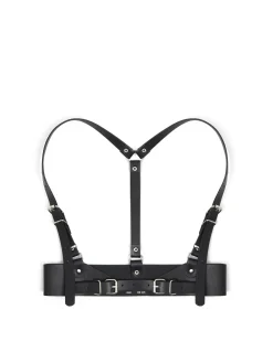 Cropp Paski*gorset z imitacji skóry czarny