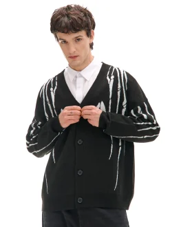 Cropp Swetry*kardigan z motywem kości czarny