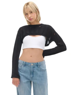 Cropp Swetry*krótki sweter czarny