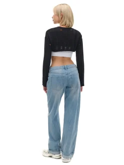 Cropp Swetry*krótki sweter czarny