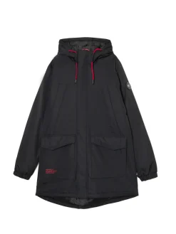 Cropp Kurtki Zimowe|Kurtki, Płaszcze*płaszcz z kapturem czarny