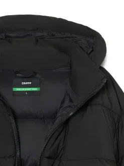 Cropp Kurtki Zimowe|Kurtki, Płaszcze*pikowany płaszcz z kapturem czarny