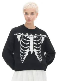 Cropp Swetry*sweter z kontrastowym nadrukiem czarny