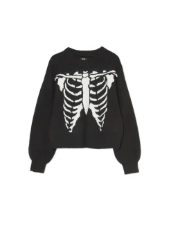 Cropp Swetry*sweter z kontrastowym nadrukiem czarny