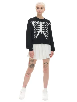 Cropp Swetry*sweter z kontrastowym nadrukiem czarny