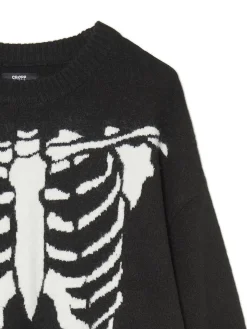 Cropp Swetry*sweter z kontrastowym nadrukiem czarny