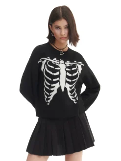 Cropp Swetry*sweter z kontrastowym nadrukiem czarny