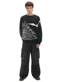 Cropp Swetry*sweter z pająkiem czarny