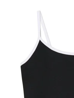 Cropp Sety*top z białymi ramiączkami czarny