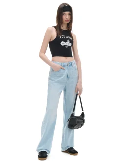 Cropp Koszulki, Topy*top z nadrukiem czarny