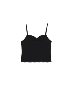 Cropp Koszulki, Topy*top z ozdobnym marszczeniem czarny