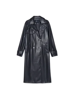 Cropp Kurtki, Płaszcze*trencz z imitacji skóry czarny