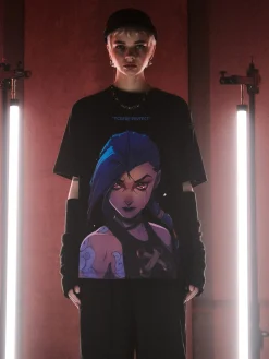 Cropp Koszulki, Topy*T-shirt z Jinx z Arcane czarny