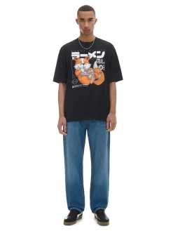 Cropp Koszulki*T-shirt z nadrukiem lisa czarny