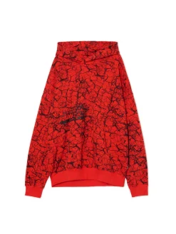 Cropp Bluzy*Czerwona bluza hoodie z nadrukiem all over czerwony