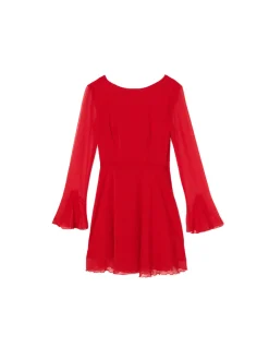 Cropp Sukienki, Kombinezony*Czerwona sukienka mini z falbanami czerwony