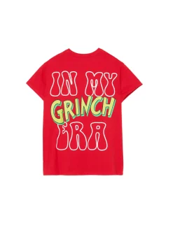 Cropp Ubrania Świąteczne|Koszulki, Topy*Czerwona świąteczna koszulka z Grinchem czerwony