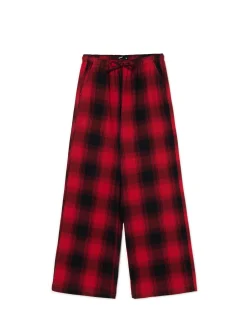 Cropp Spodnie*Czerwone spodnie w kratę czerwony