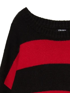Cropp Swetry*sweter w paski czerwony