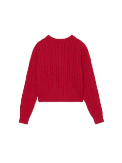 Cropp Swetry*sweter z warkoczowym splotem czerwony