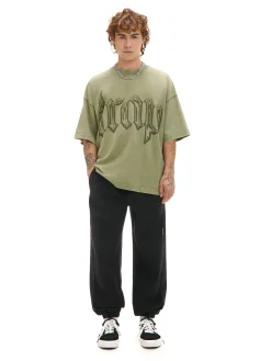Cropp Spodnie*Dresowe joggery comfort fit z lampasami czarny