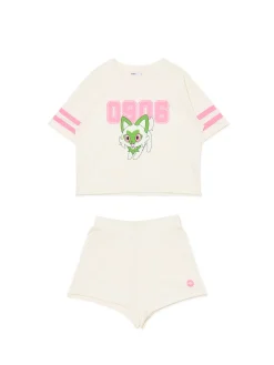 Cropp Piżamy*Dwuczęściowa krótka piżama Pokémon kremowy