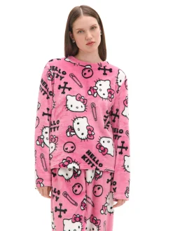 Cropp Cozy|Piżamy*Dwuczęściowa pluszowa piżama Hello Kitty różowy