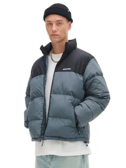 Cropp Kurtki Zimowe|Kurtki, Płaszcze*Dwukolorowa kurtka puffer surowygranatowy