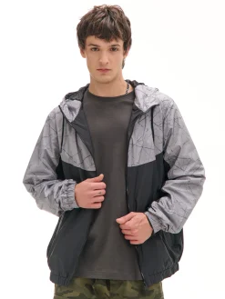 Cropp Kurtki, Płaszcze*Dwukolorowa kurtka z nadrukiem szary