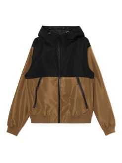 Cropp Kurtki, Płaszcze*Dwukolorowa lekka kurtka z kapturem brązowy