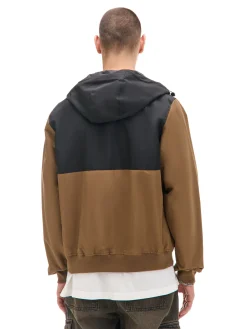 Cropp Kurtki, Płaszcze*Dwukolorowa lekka kurtka z kapturem brązowy