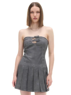 Cropp Sukienki, Kombinezony*Dzianinowa sukienka mini szary