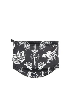 Cropp Kominy, Szaliki*Dzianinowy komin z kontrastowym nadrukiem czarny