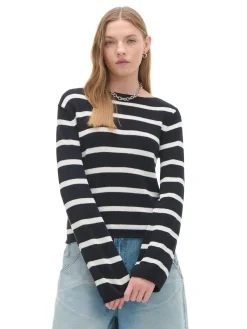 Cropp Swetry*Dzianinowy sweter w paski czarny