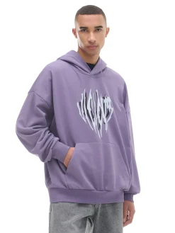 Cropp Bluzy*Fioletowa bluza z kapturem fioletowy