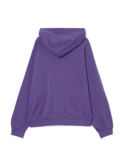 Cropp Bluzy*Fioletowa bluza z kapturem i nadrukami fioletowy