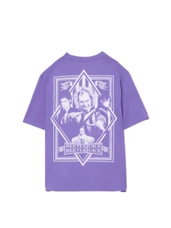 Cropp Koszulki*Fioletowa koszulka z nadrukiem Beetlejuice fioletowy