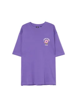 Cropp Koszulki*Fioletowa koszulka z pączkiem fioletowy