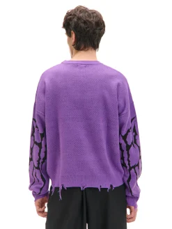 Cropp Swetry*sweter z nadrukiem fioletowy