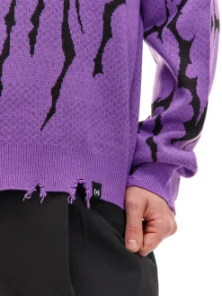 Cropp Swetry*sweter z nadrukiem fioletowy