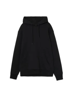 Cropp Bluzy*Gładka czarna bluza z kapturem czarny