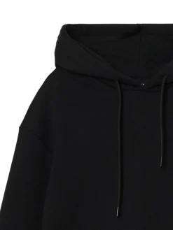 Cropp Bluzy*Gładka czarna bluza z kapturem czarny