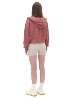 Cropp Bluzy*Gładka rozpinana bluza z kapturem różowy