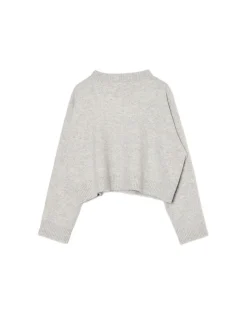 Cropp Swetry*Gładki jasnoszary sweter jasnyszary
